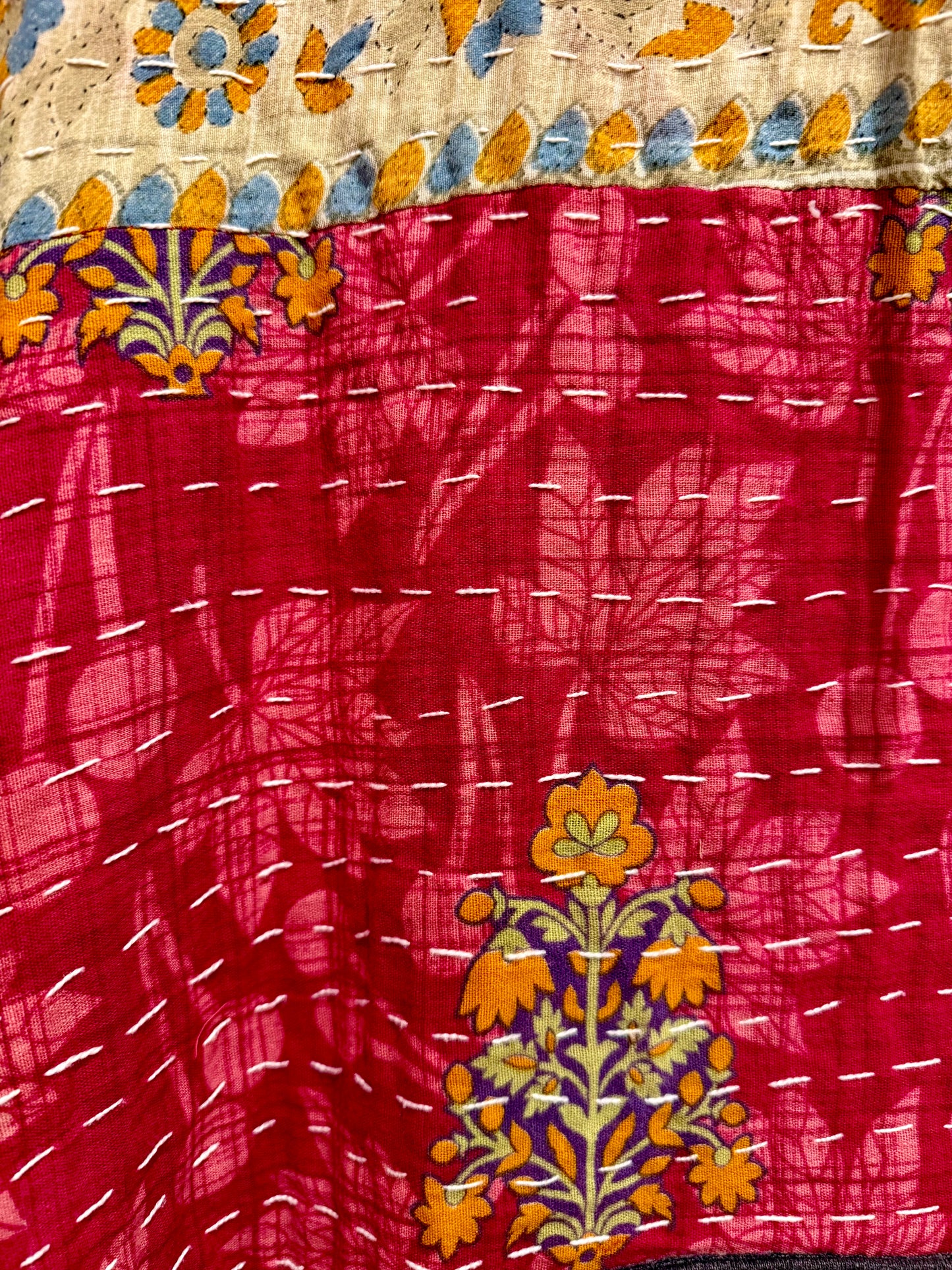 Upcycled Kantha Hoodie-medium