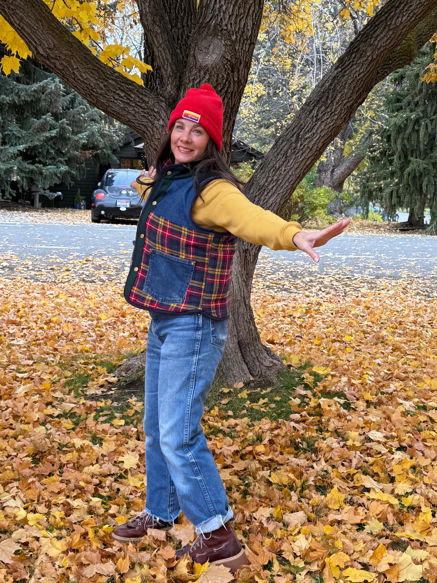 Upcycled quilted vest