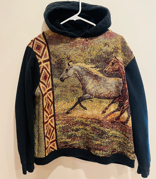 Upcycled blanket hoodie
