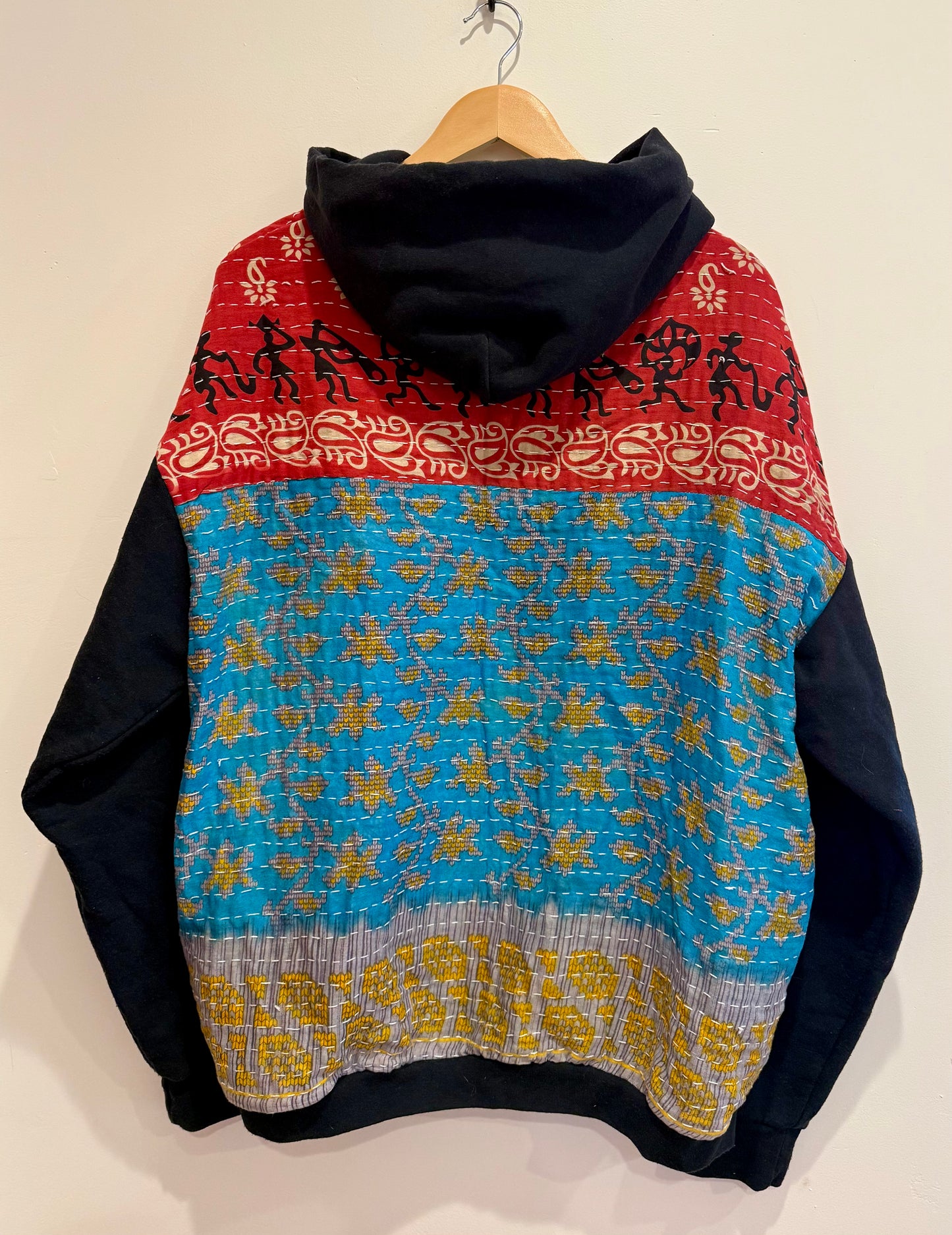 Upcycled Kantha Hoodie-large/XL