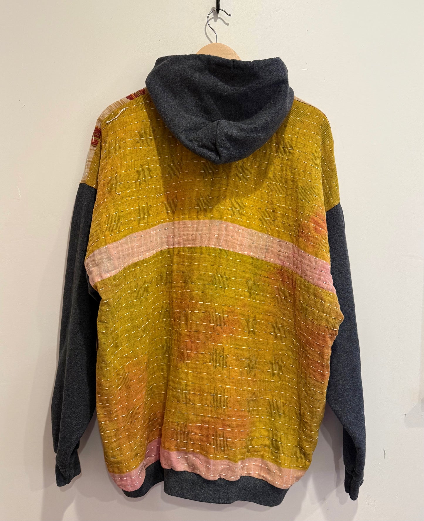 Upcycled Kantha Hoodie-large