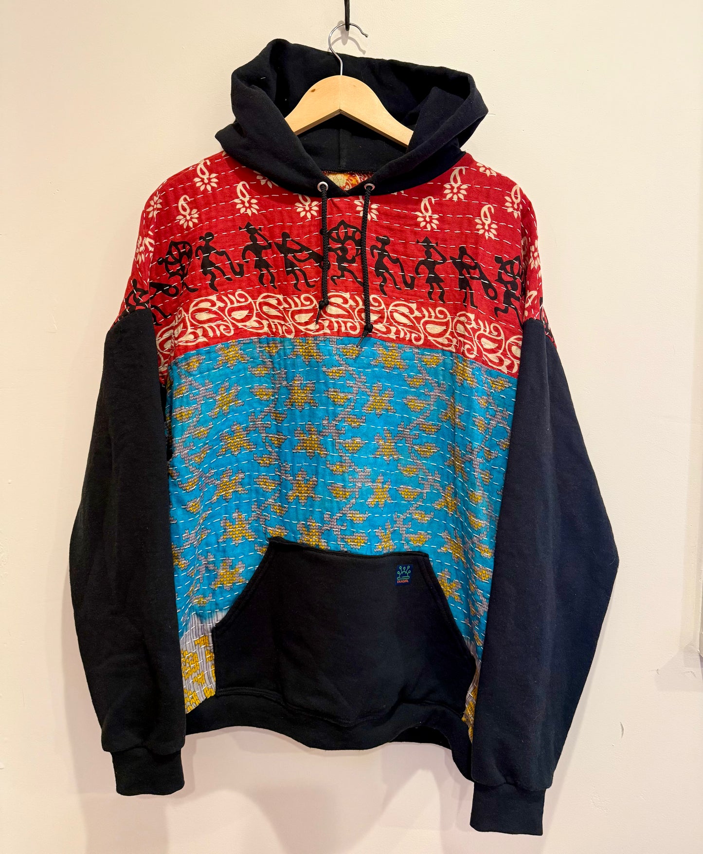 Upcycled Kantha Hoodie-large/XL