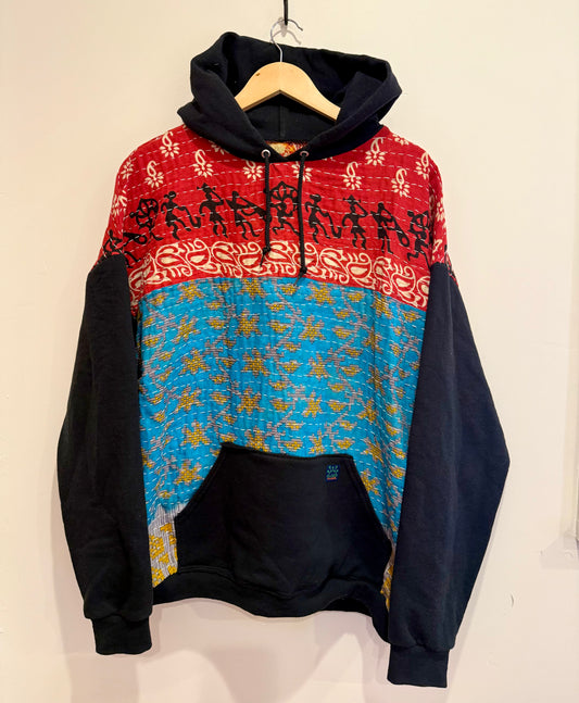 Upcycled Kantha Hoodie-large/XL
