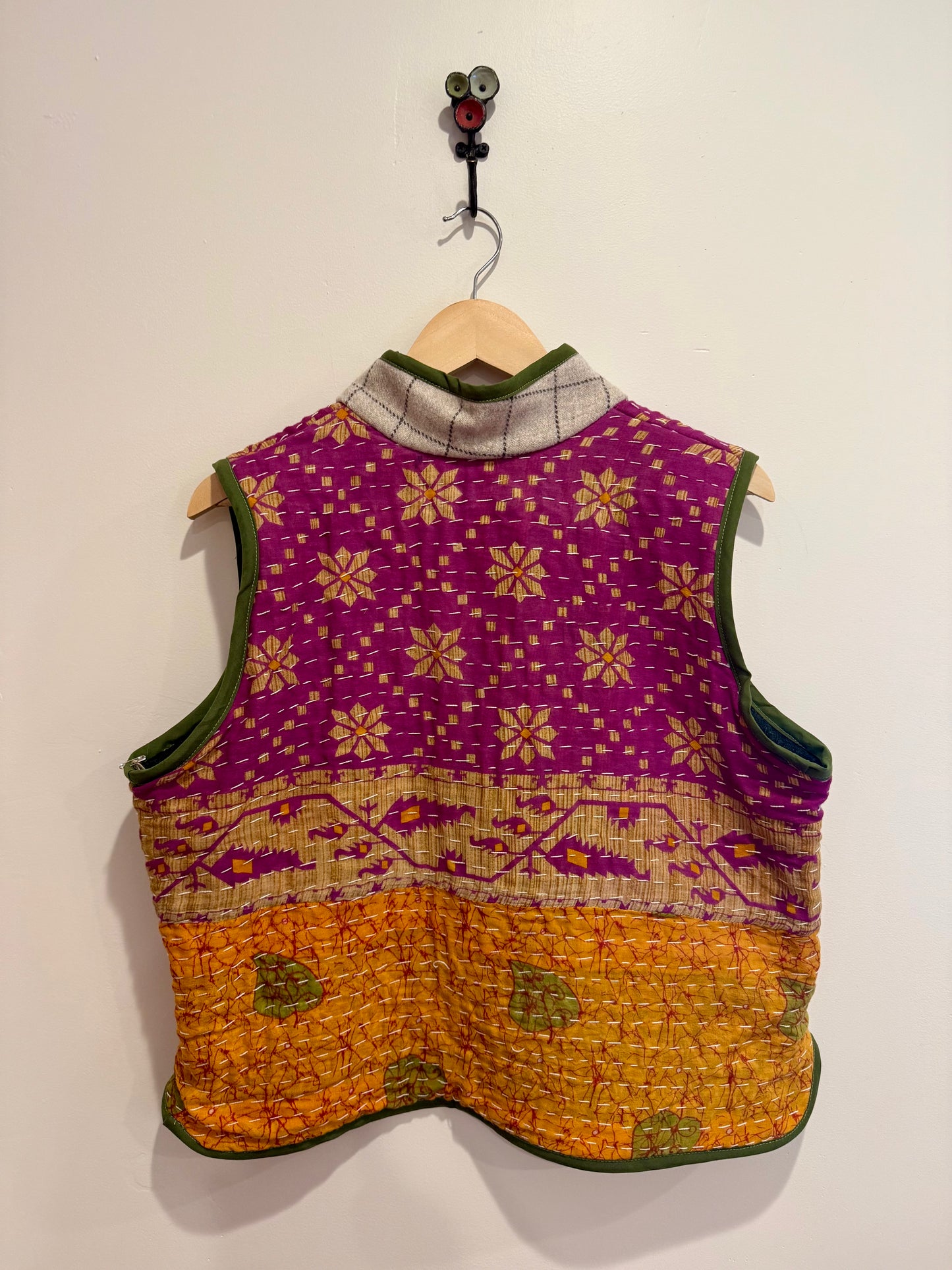 A Kantha quilted vest-medium