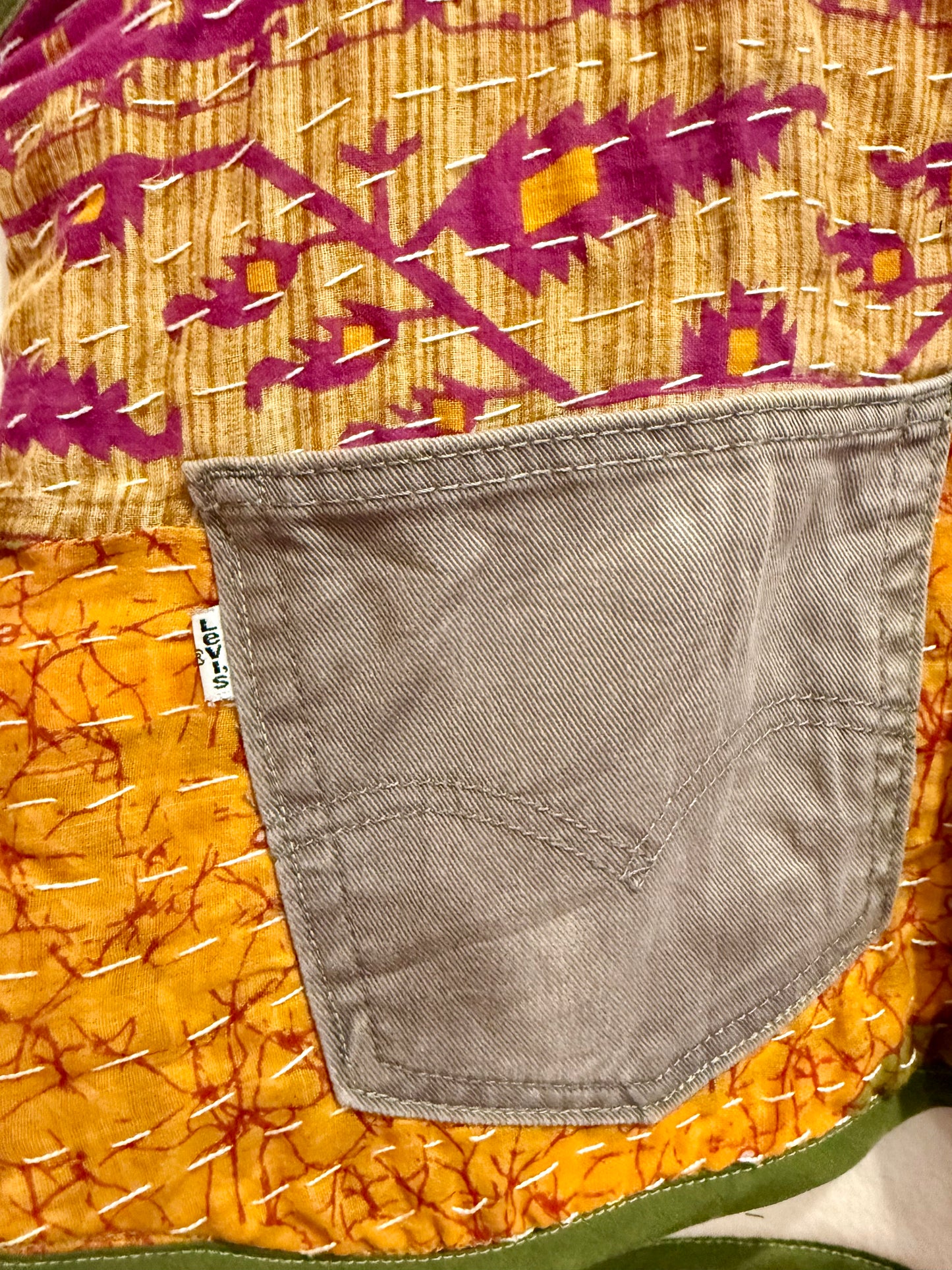 A Kantha quilted vest-medium