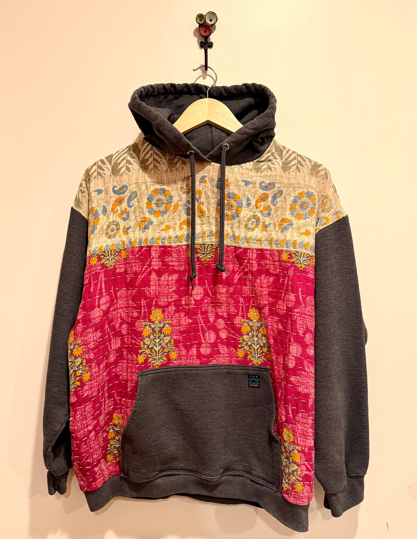 Upcycled Kantha Hoodie-medium