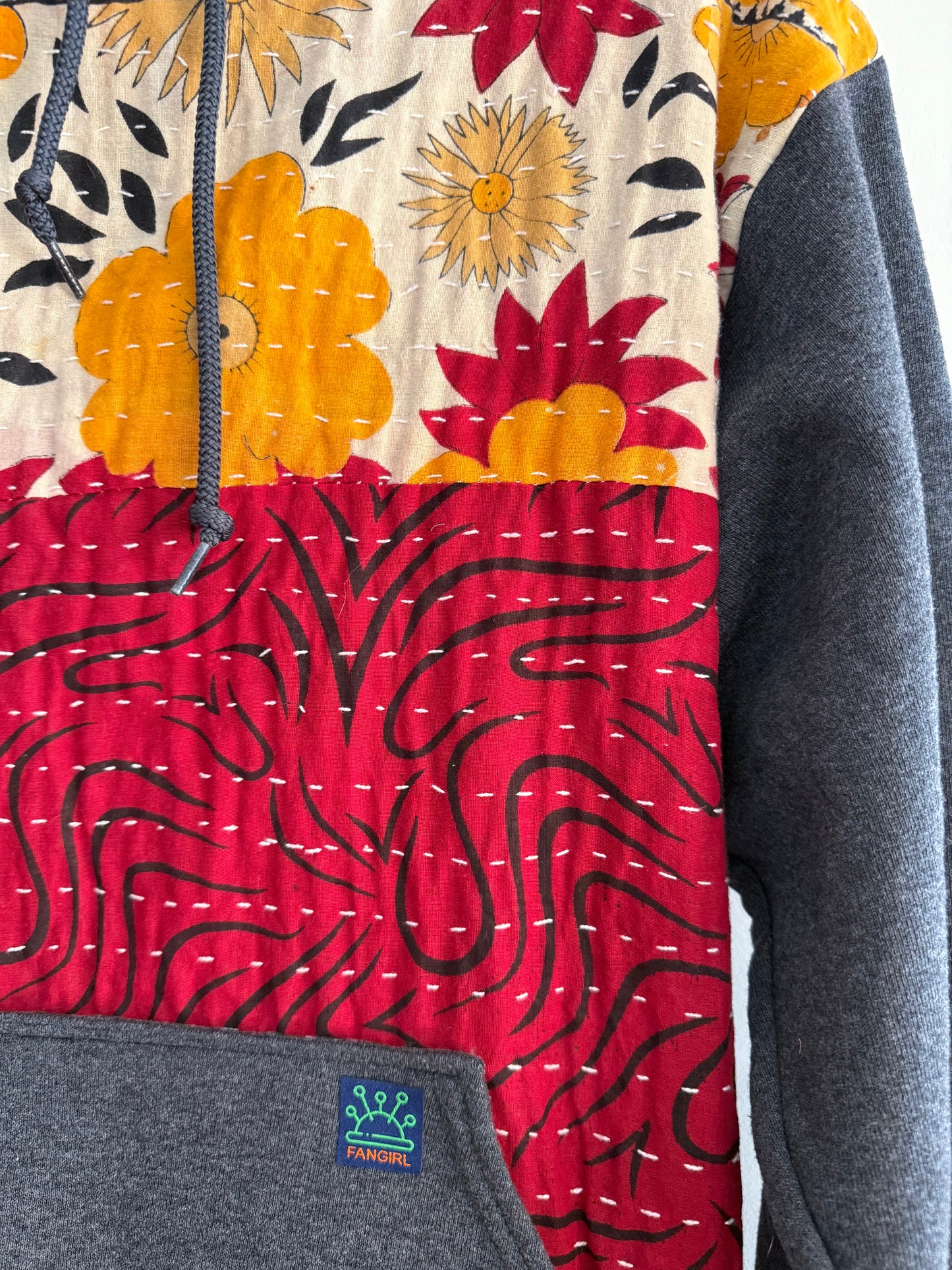 Upcycled Kantha Hoodie