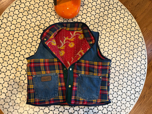 Upcycled quilted vest